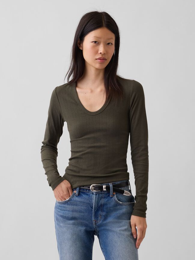 Variegated Rib Top gap variegated rib top