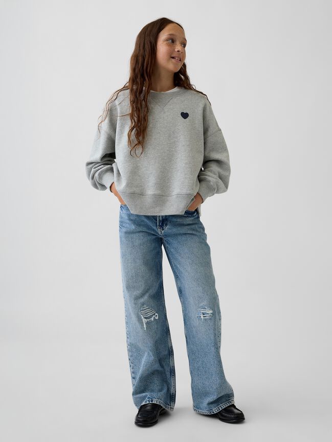 Kids VintageSoft Oversized Split-Hem Sweatshirt gap kids vintagesoft oversized split hem sweatshirt