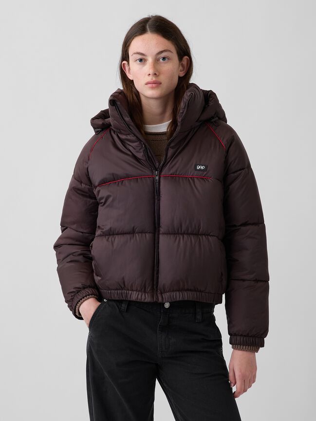 Oversized Hooded Crop Puffer Jacket gap oversized hooded crop puffer jacket