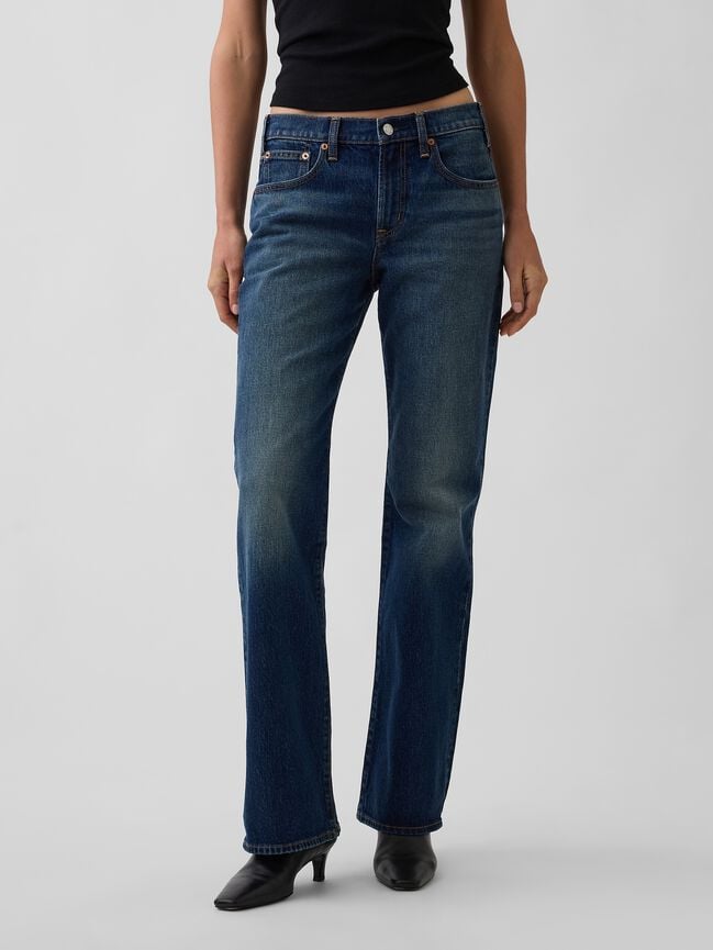 Mid Rise Relaxed Flare Jeans gap mid rise relaxed flare jeans