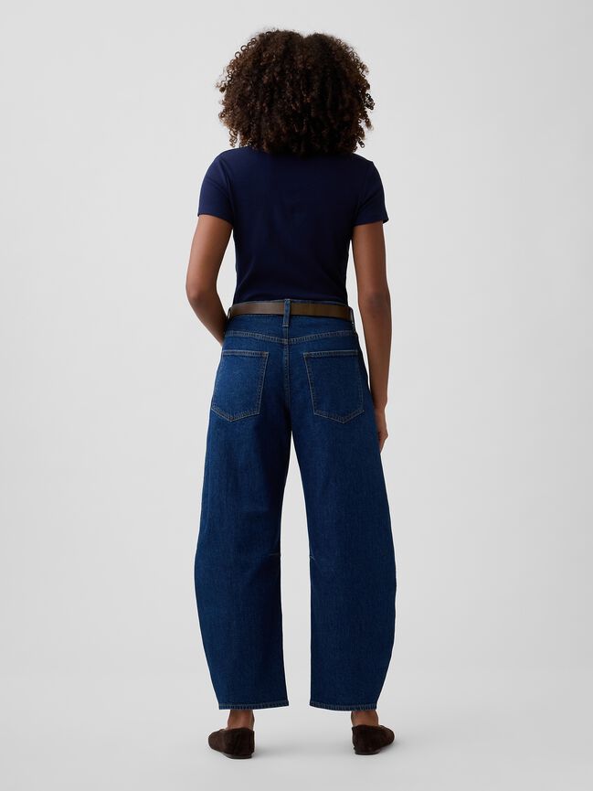 High Rise Barrel Jeans gap high rise barrel jeans