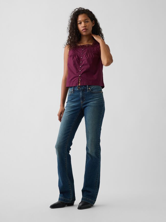 Poplin Pintuck Shell Top gap poplin pintuck shell top