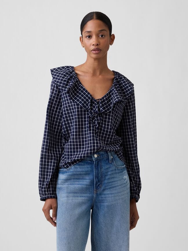 Relaxed Ruffle Top gap relaxed ruffle top