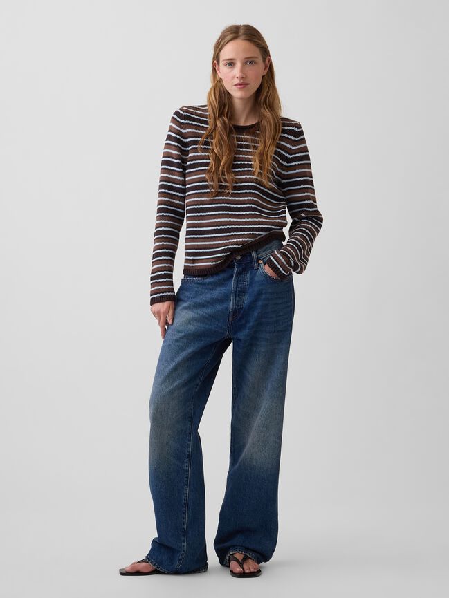 بلوفر برقبة مطوية من قطن 100% gap بلوفر برقبة مطوية من قطن 100
