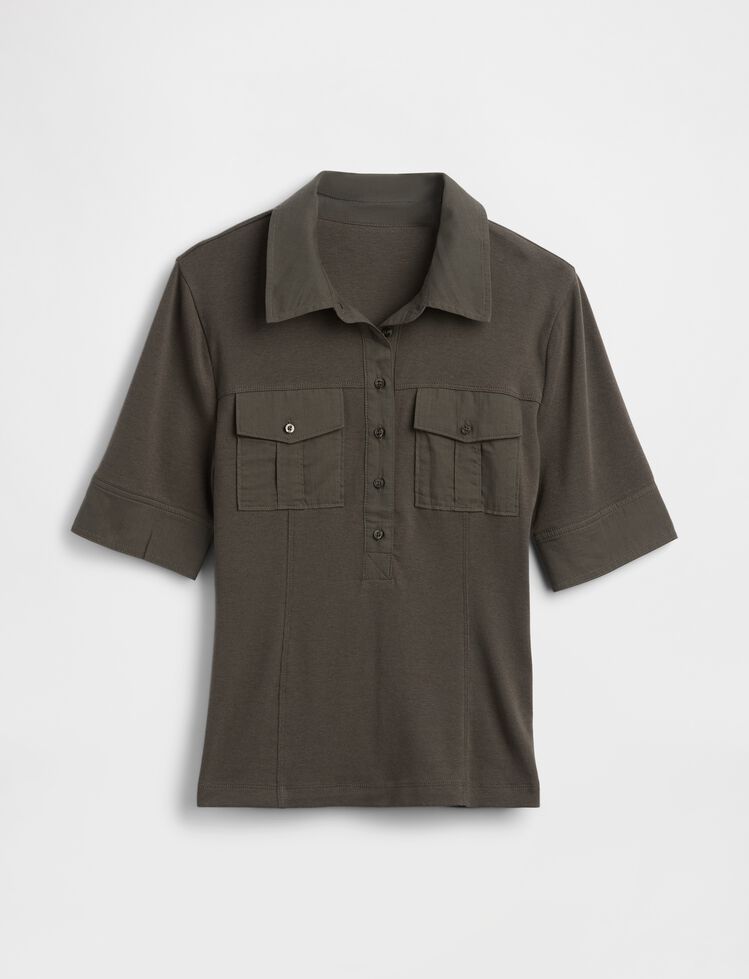 Modern Elbow-Sleeve Utility T-Shirt gap modern elbow sleeve utility t shirt