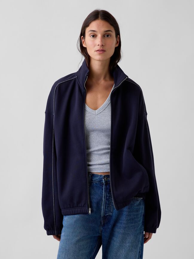 Heavyweight Oversized Zip Jacket gap heavyweight oversized zip jacket