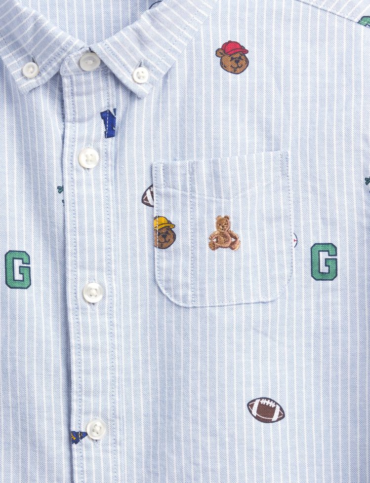 Baby & Toddler Print Oxford Big Shirt gap baby toddler print oxford big shirt