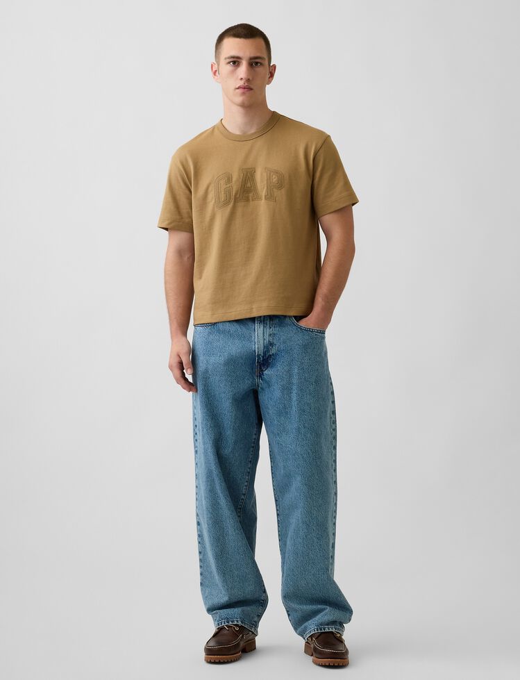Heavyweight Relaxed Gap Logo Crop T-Shirt heavyweight relaxed gap logo crop t shirt