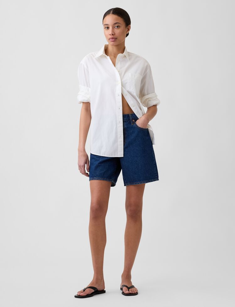 5" Mid Rise Denim Shorts gap 5 mid rise denim shorts