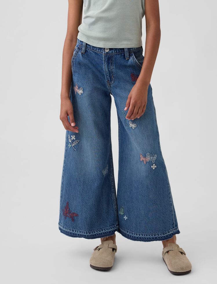 Kids Low Rise Embroidered Baggy Jeans gap kids low rise embroidered baggy jeans
