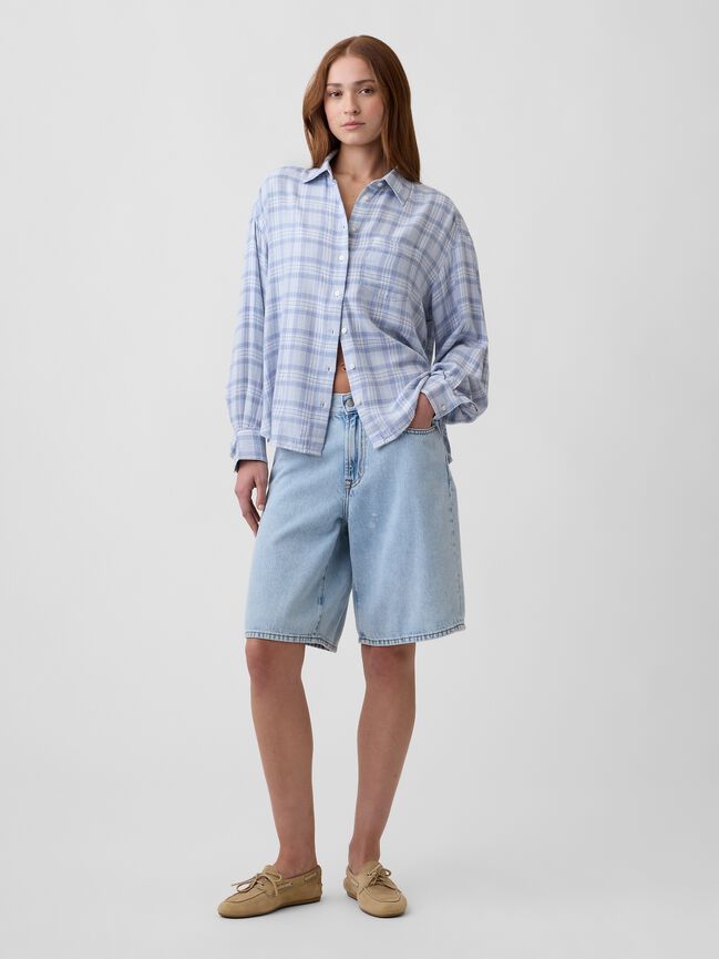 Oversized Shirt in Flannel gap oversized shirt in flannel