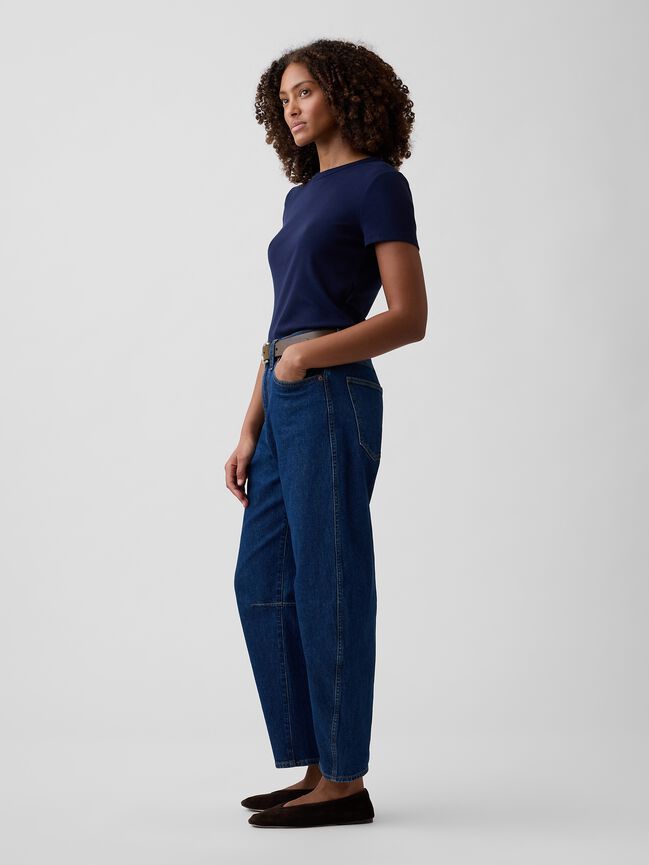 High Rise Barrel Jeans gap high rise barrel jeans
