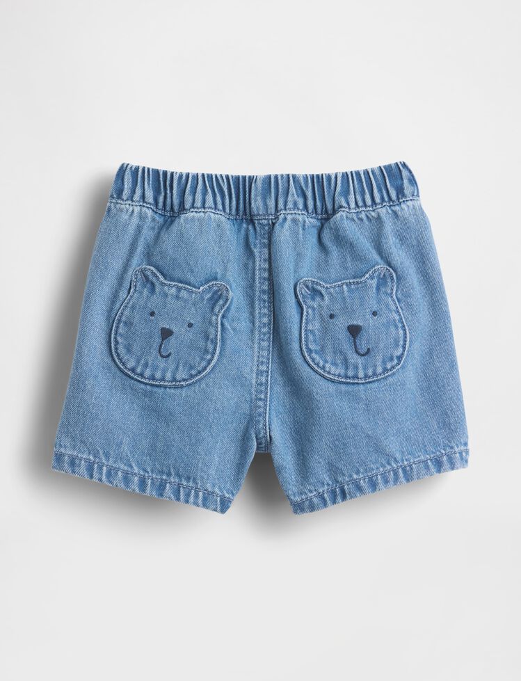 Baby Brannan Bear Pocket Pull-On Denim Shorts gap baby brannan bear pocket pull on denim shorts