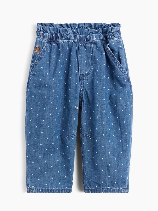 Baby Polka Dot Pull-On Ruffle Barrel Jeans gap baby polka dot pull on ruffle barrel jeans
