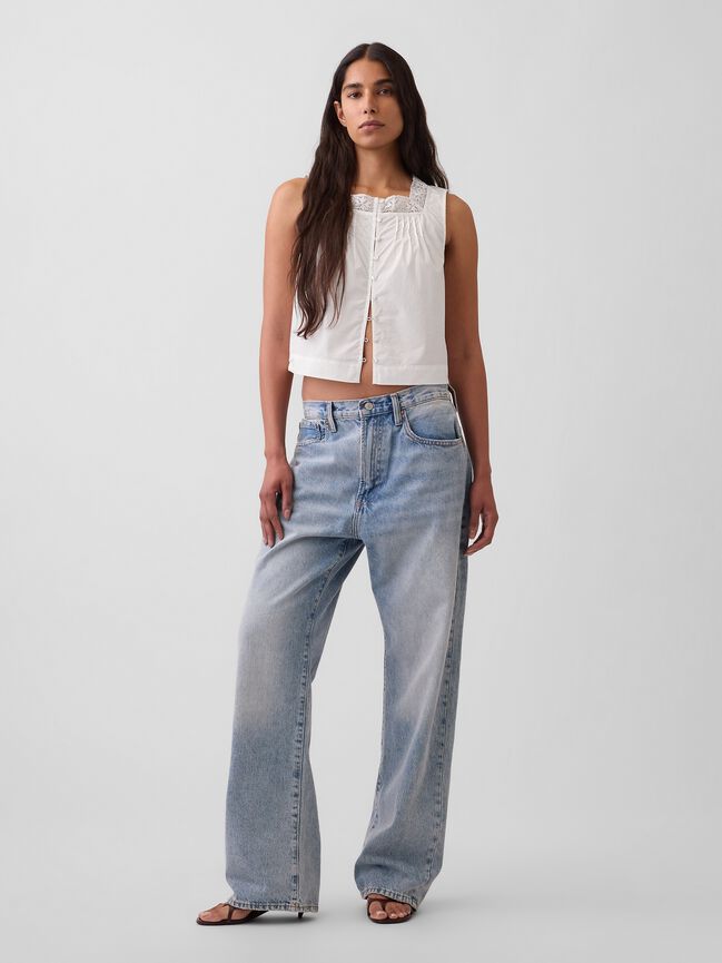 Poplin Pintuck Shell Top gap poplin pintuck shell top