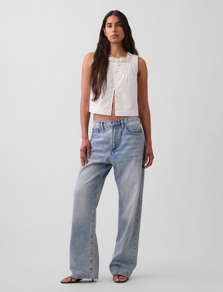 Poplin Pintuck Shell Top gap poplin pintuck shell top