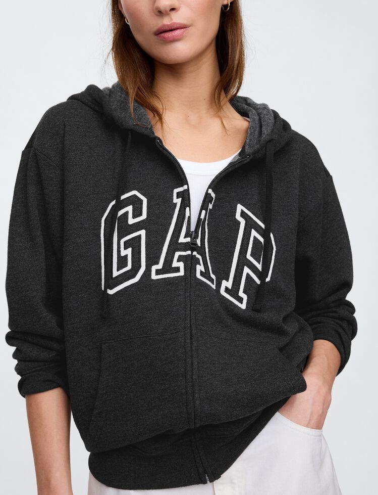 Relaxed Gap Logo Zip Hoodie relaxed gap logo zip hoodie