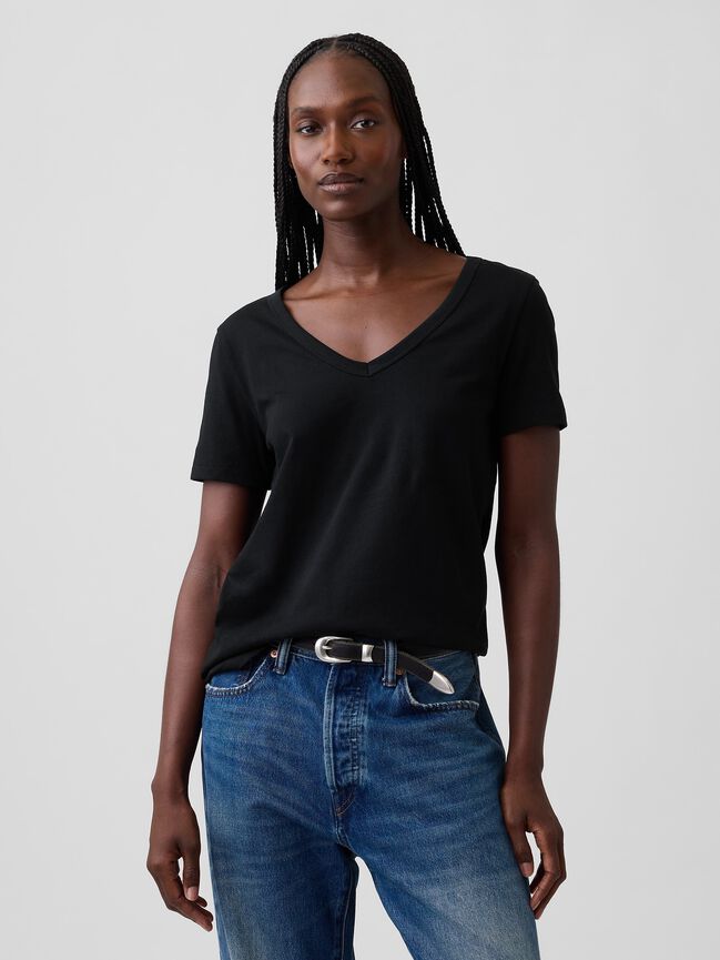 Organic Cotton VintageSoft V-Neck T-Shirt gap organic cotton vintagesoft v neck t shirt