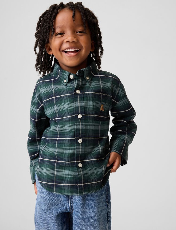 Baby & Toddler Print Oxford Big Shirt gap baby toddler print oxford big shirt
