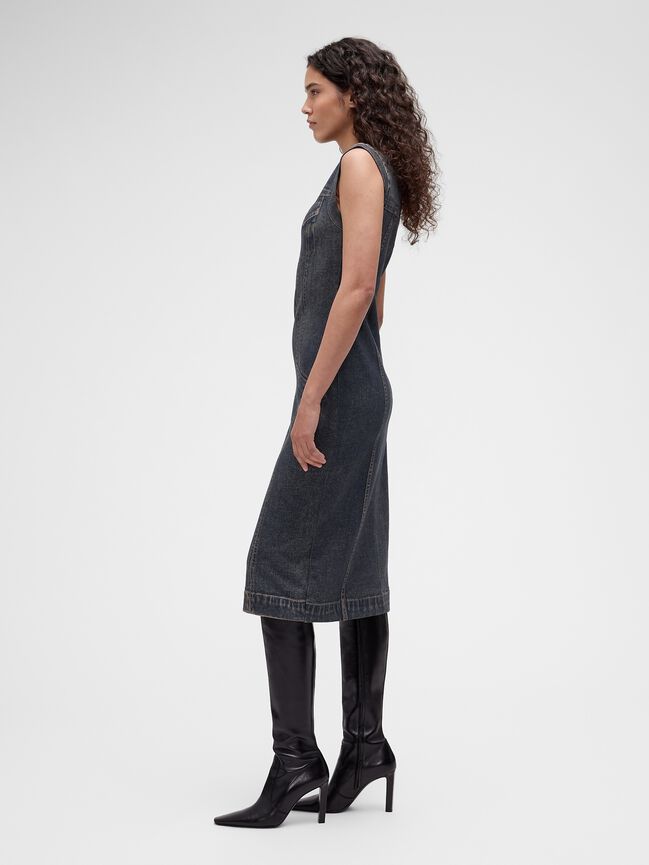 GapStudio Printed Denim Terry Dress gapstudio printed denim terry dress