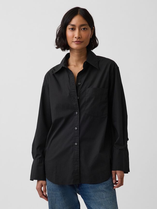 Organic Cotton Poplin Big Shirt gap organic cotton poplin big shirt