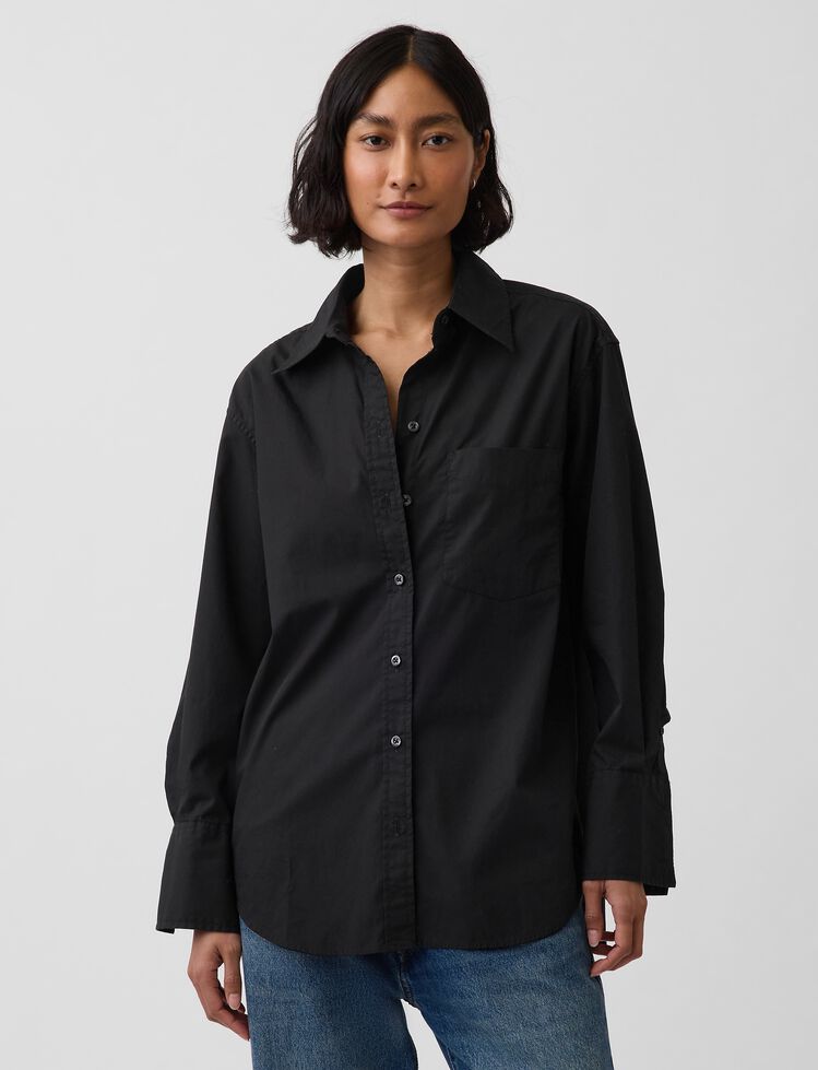 Organic Cotton Poplin Big Shirt gap organic cotton poplin big shirt