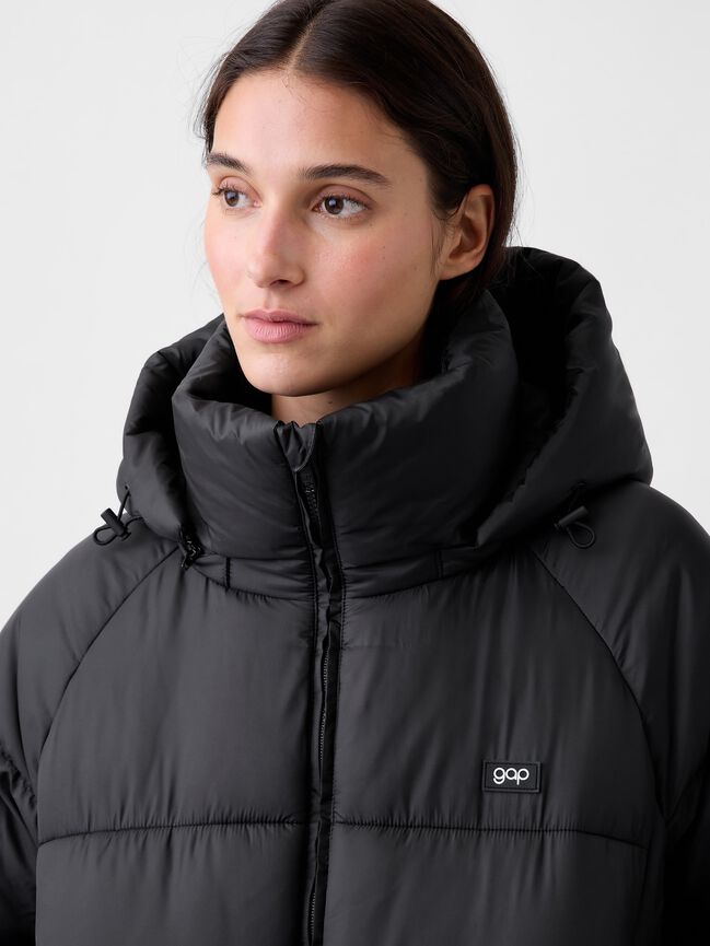 Oversized Hooded Crop Puffer Jacket gap oversized hooded crop puffer jacket