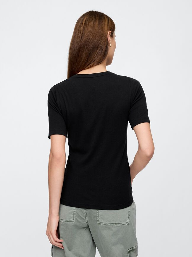 Modern Ribbed Crewneck T-Shirt gap modern ribbed crewneck t shirt