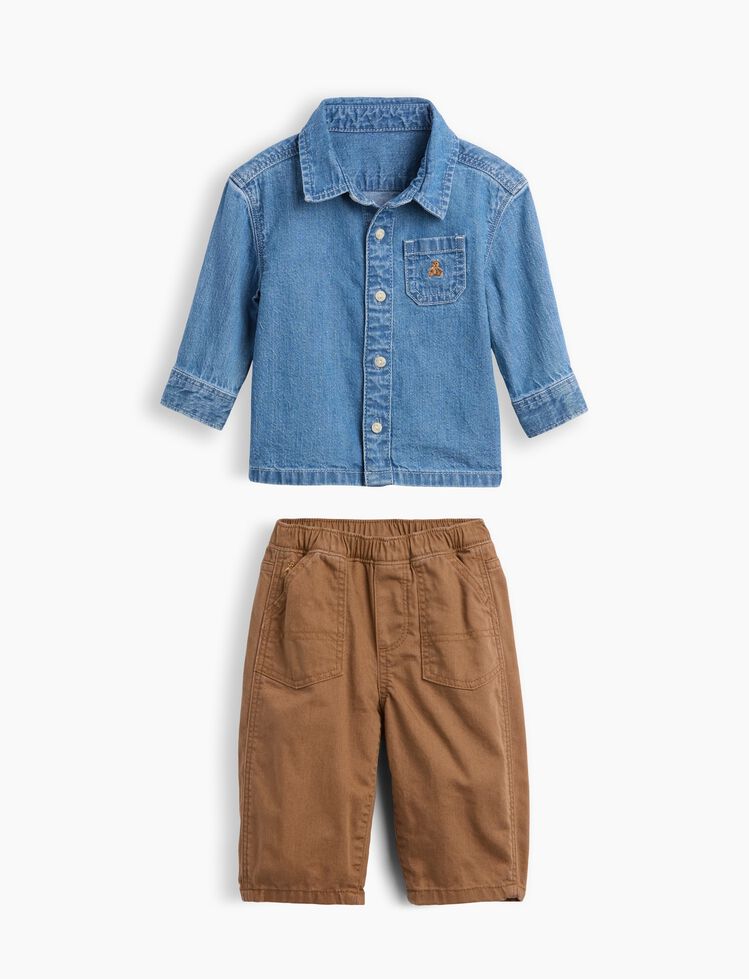 Baby Denim Outfit Set gap baby denim outfit set
