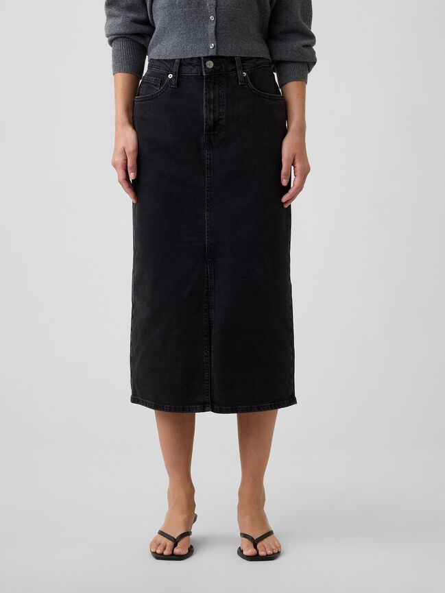 Denim Midi Skirt gap denim midi skirt