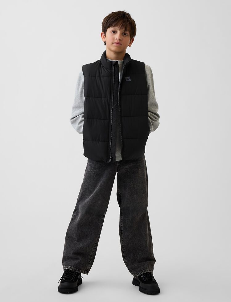 Kids Relaxed Puffer Vest gap kids relaxed puffer vest