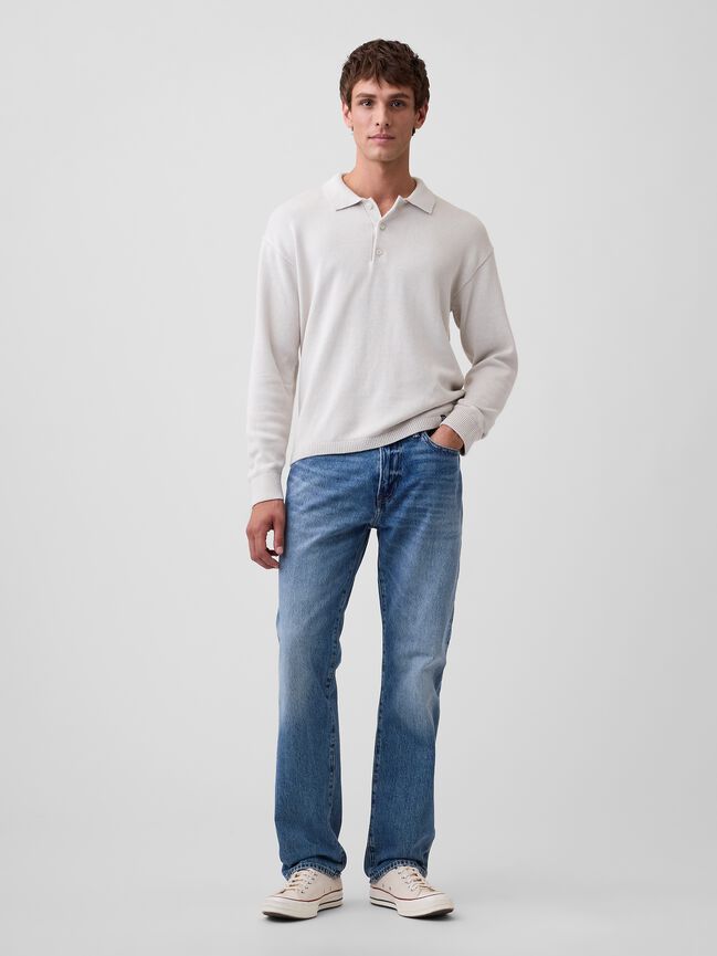 Relaxed Polo Sweater gap relaxed polo sweater