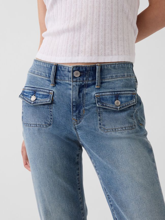 Low Rise Long & Lean Patch Pocket Jeans gap low rise long lean patch pocket jeans