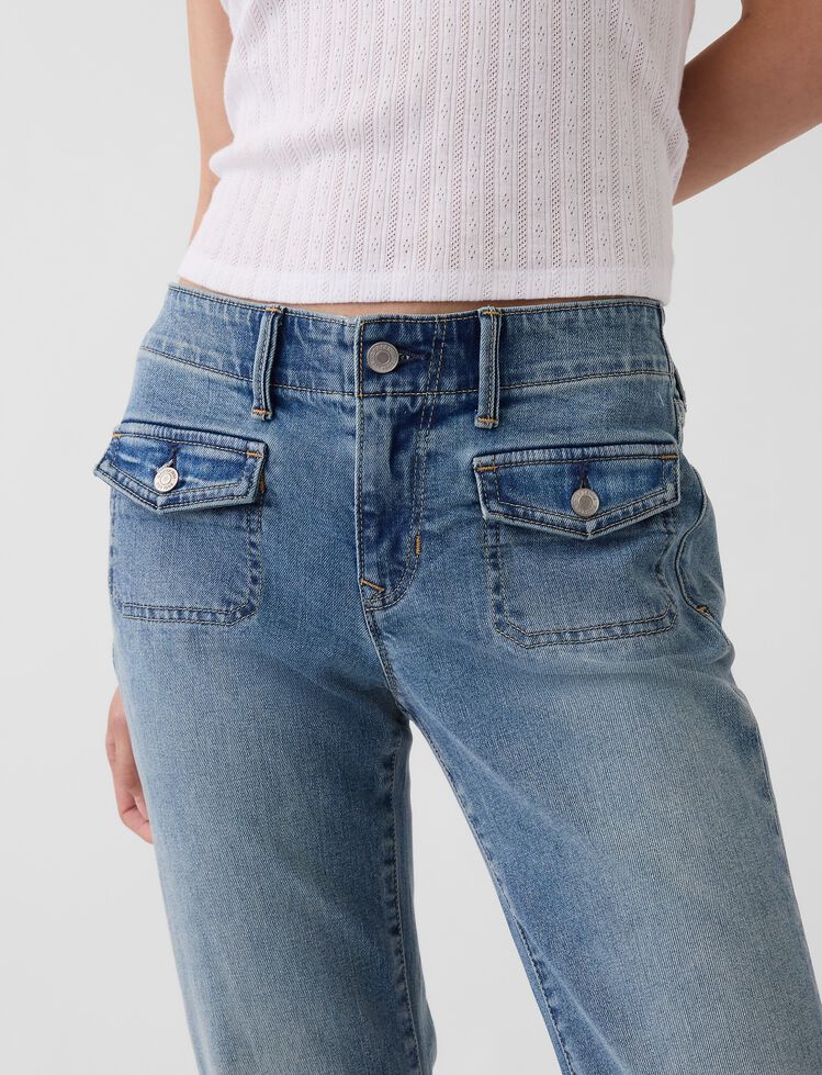 Low Rise Long & Lean Patch Pocket Jeans gap low rise long lean patch pocket jeans