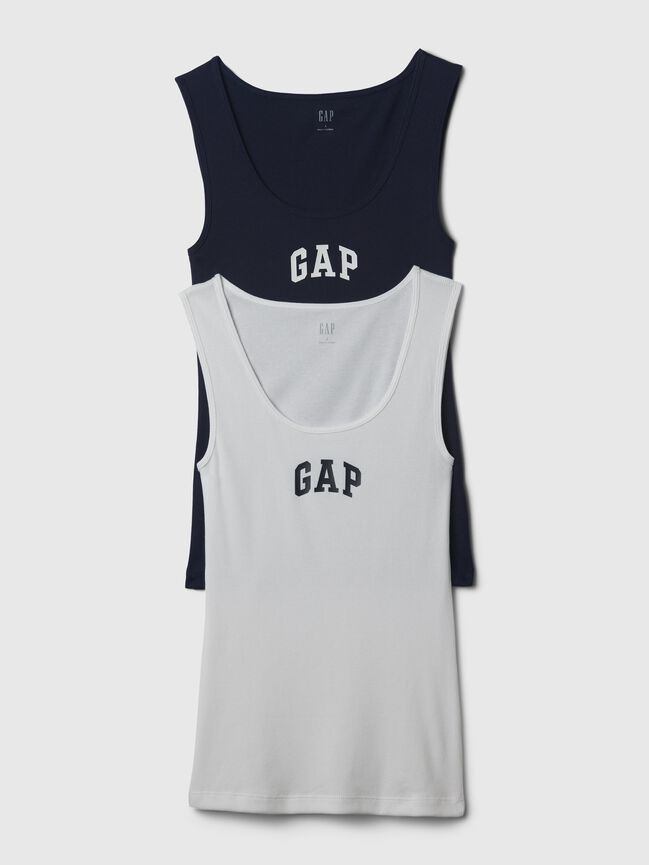 توب تانك مضلع بشعار Gap (عبوة من قطعتين) توب تانك مضلع بشعار gap عبوة من قطعتين