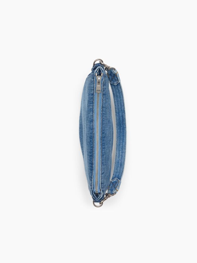 Small Denim Crescent Crossbody gap small denim crescent crossbody