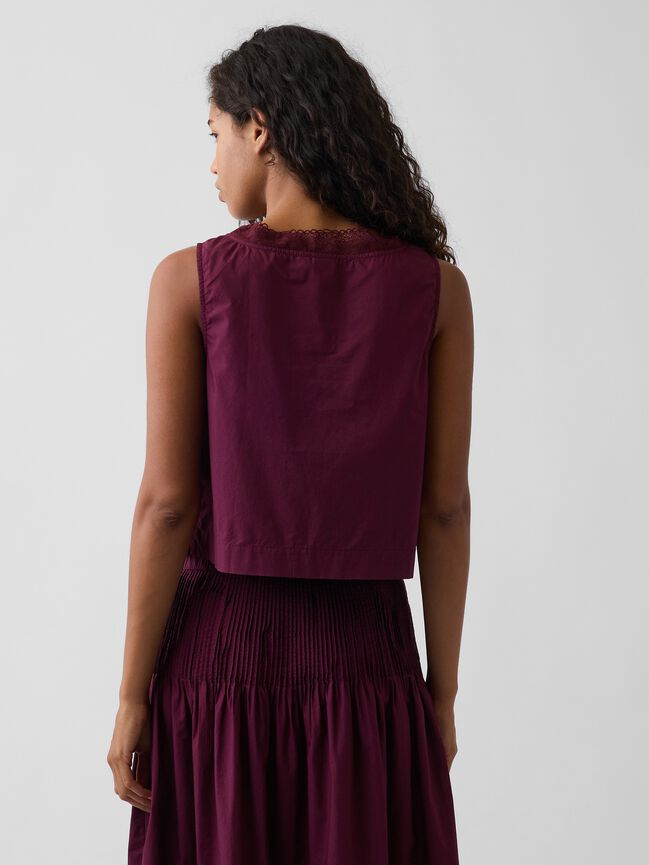 Poplin Pintuck Shell Top gap poplin pintuck shell top