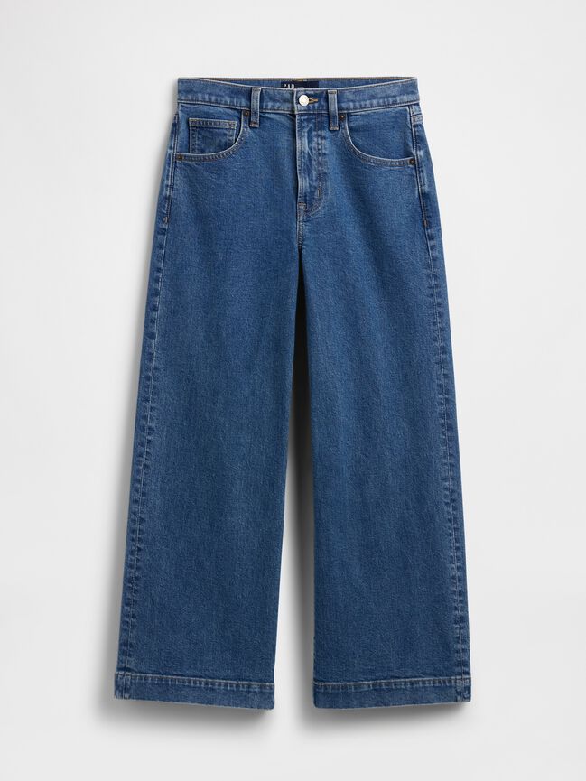 High Rise Wide-Leg Crop Jeans gap high rise wide leg crop jeans
