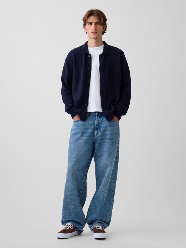 Relaxed Polo Cardigan Sweater gap relaxed polo cardigan sweater