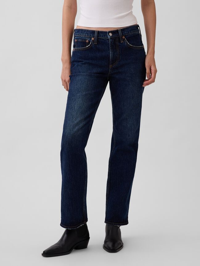 Mid Rise Relaxed Straight Jeans gap mid rise relaxed straight jeans