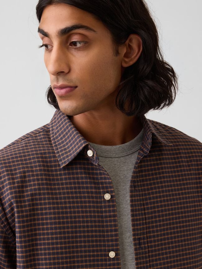 Relaxed Crop Straight-Hem Oxford Shirt gap relaxed crop straight hem oxford shirt