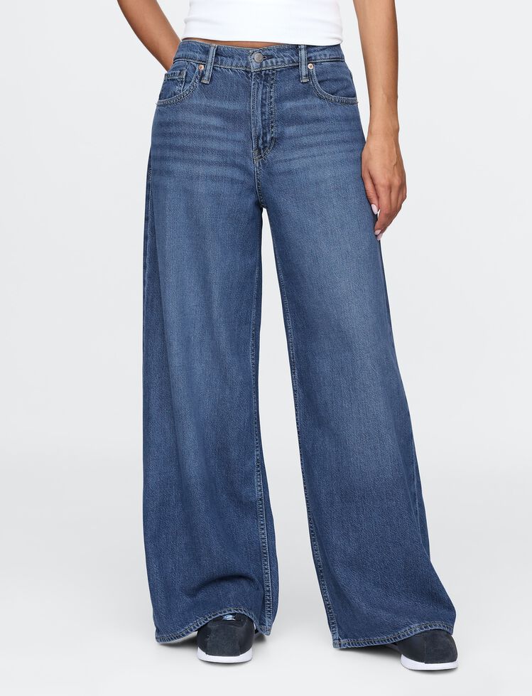 Mid Rise UltraSoft Baggy Jeans gap mid rise ultrasoft baggy jeans