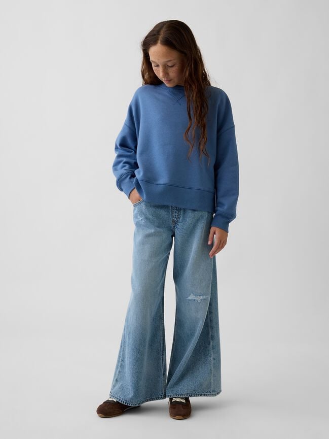 Kids VintageSoft Oversized Split-Hem Sweatshirt gap kids vintagesoft oversized split hem sweatshirt