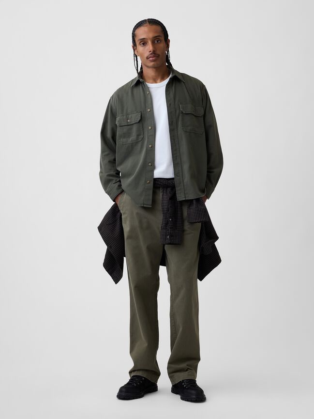 UltraSoft Denim Relaxed Utility Shirt gap ultrasoft denim relaxed utility shirt