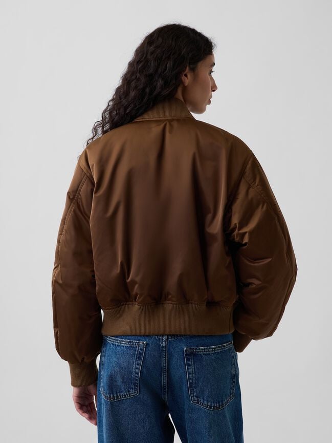 Padded Satin Bomber Jacket gap padded satin bomber jacket