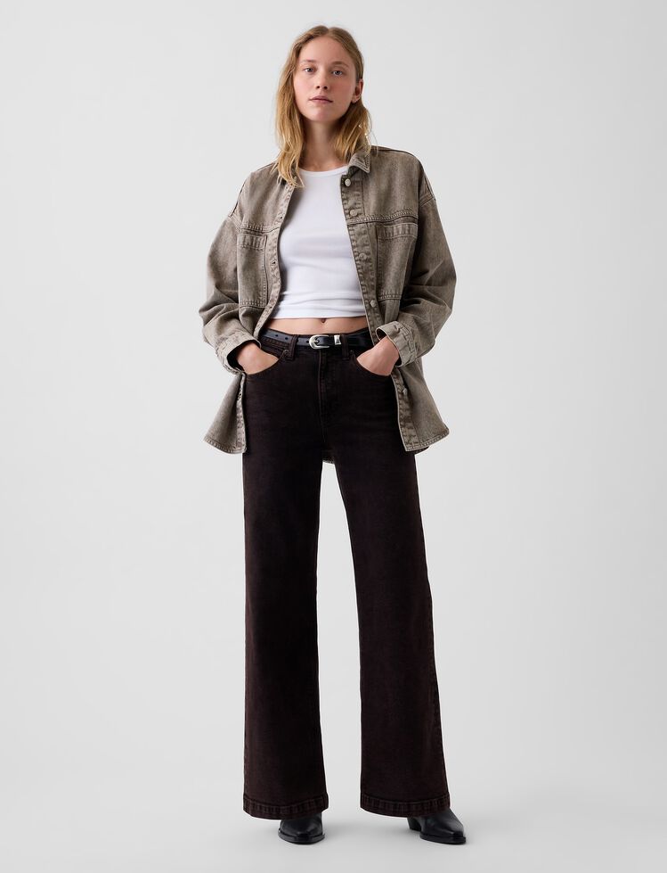 High Rise Stride Wide-Leg Jeans gap high rise stride wide leg jeans