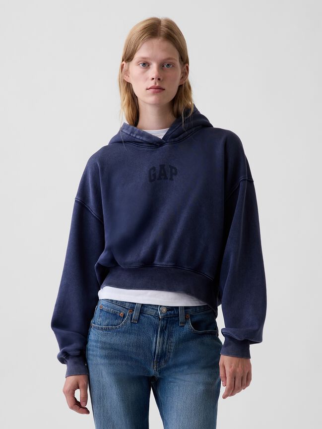 VintageSoft Crop Logo Hoodie gap vintagesoft crop logo hoodie