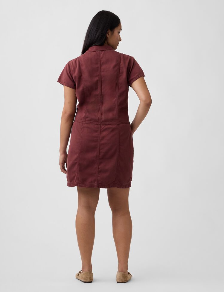Denim Button-Front Mini Dress gap denim button front mini dress