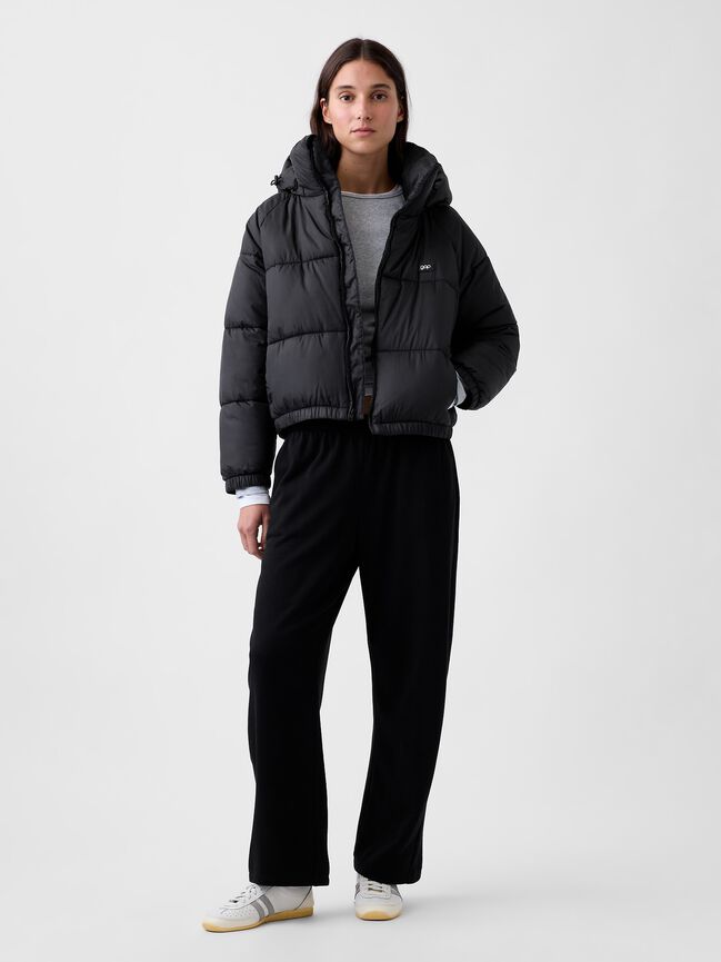 Oversized Hooded Crop Puffer Jacket gap oversized hooded crop puffer jacket