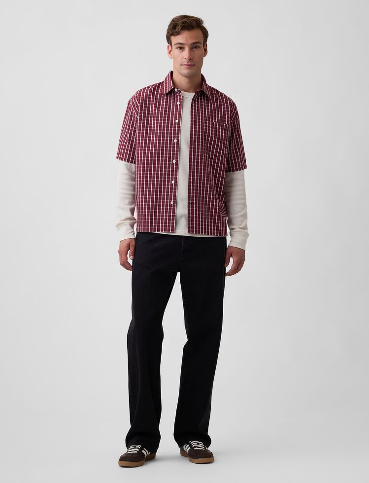 Poplin Shirt in Boxy Fit gap poplin shirt in boxy fit